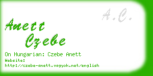 anett czebe business card